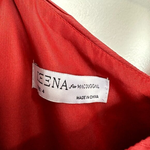 MAC DUGGAL Draped One Shoulder Chiffon Gown in Crimson Red Size US 4 - Picture 4 of 10